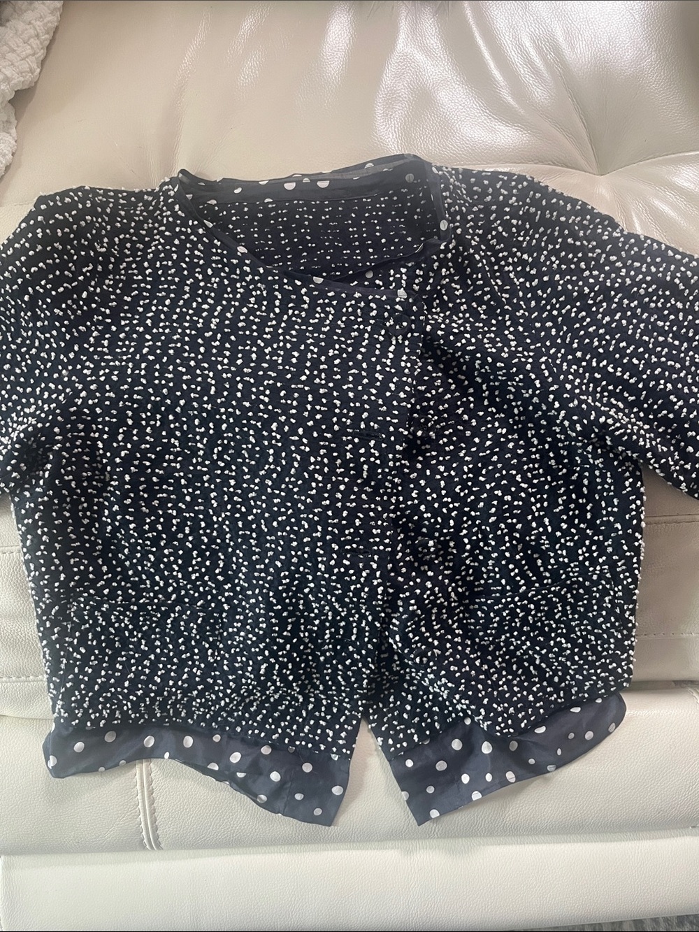 Size 2 Black and White Polka Dot Issey Miyake Cardigan